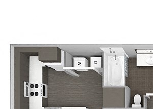 Hills of Valencia Apartments - A5 (with den) - 1 bedroom and 1 bath - 3D Hills of Valencia Apartments - A5 (with den) - 1 bedroom and 1 bath - 3D